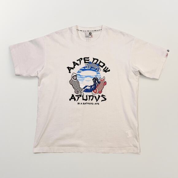Aape By A Bathing Ape Shirt Mens Large White Aape Universe Graphic Tee Japan - Picture 1 of 7